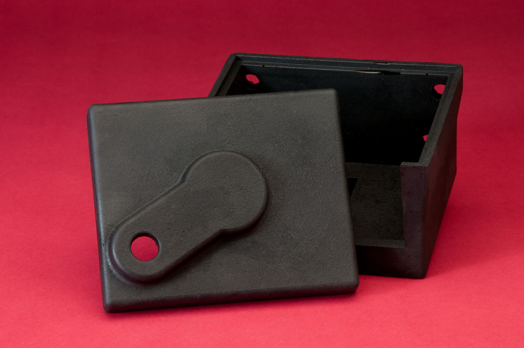 Molded polyurethane small motor case.